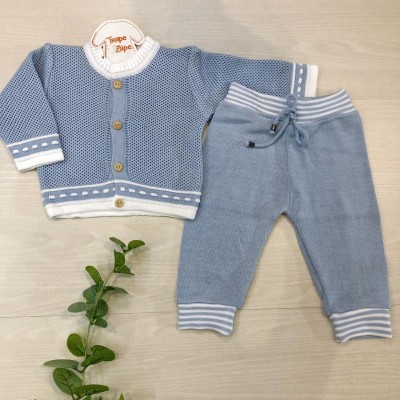 Conj de linha tijolinho- Azul com branco Conj de linha tijolinho- Azul com branco